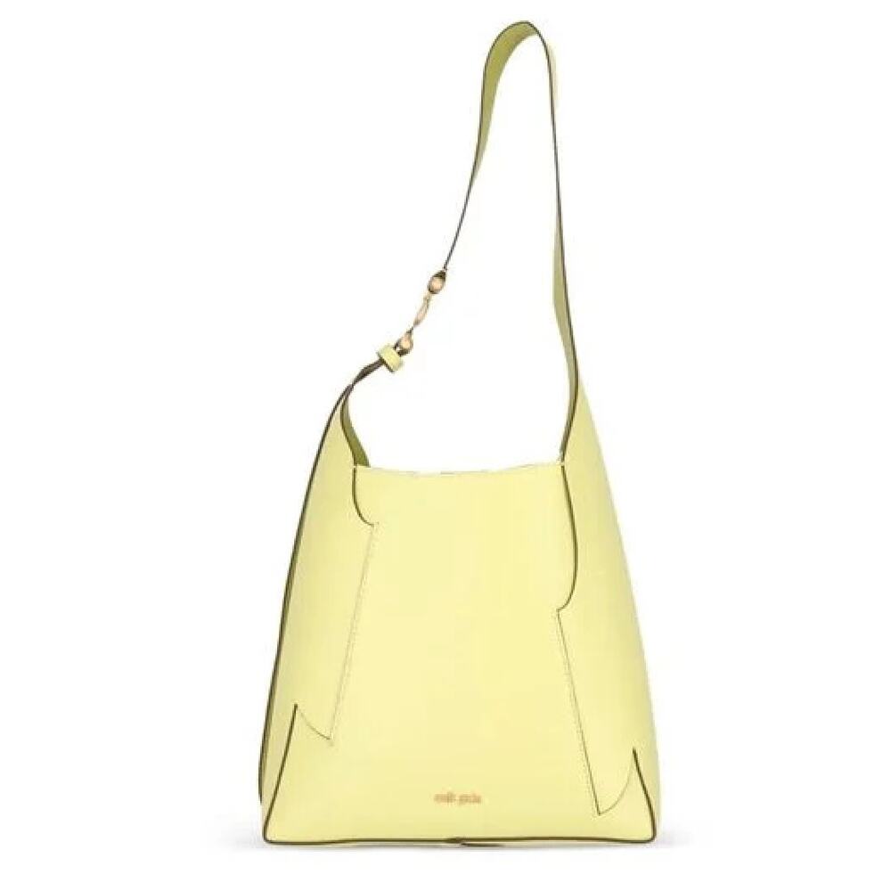 Cult Gaia Simona Bag Yellow Leather Shoulder Bag Structured Design Purse